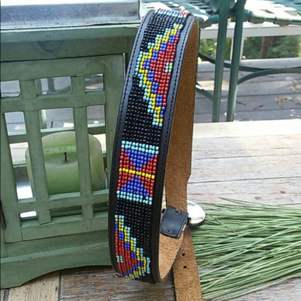 Beaded boho belt southwest style extra small